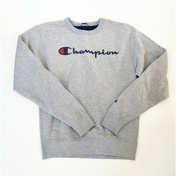 Champion Sweatshirt‎ Spellout Y2K 90's Sports Grey Mens SM Reverse Weave Gym - Picture 1 of 6